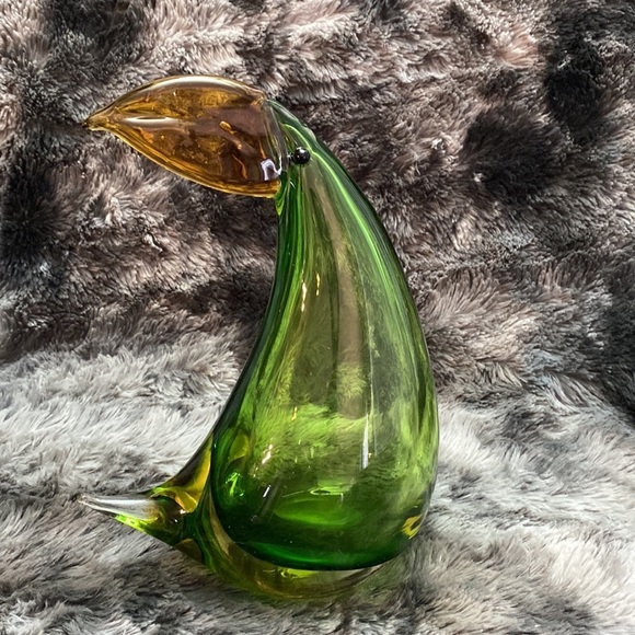 VERY Unusual Mid Century Modern Art Glass Large Toucan Figure Figurine - Picture 9 of 16